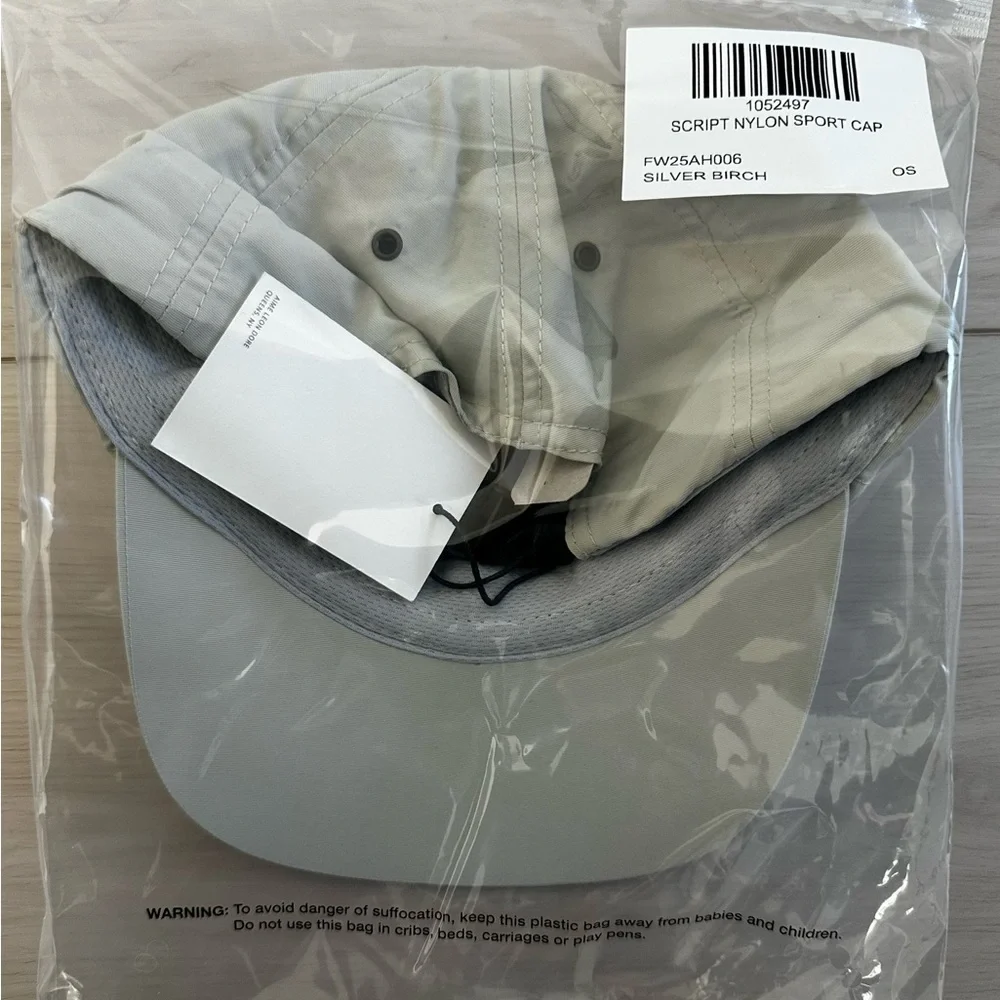 NEW AIME LEON DORE Embroidered Script Sport nylon 6 panel Hat cap silver Burch
